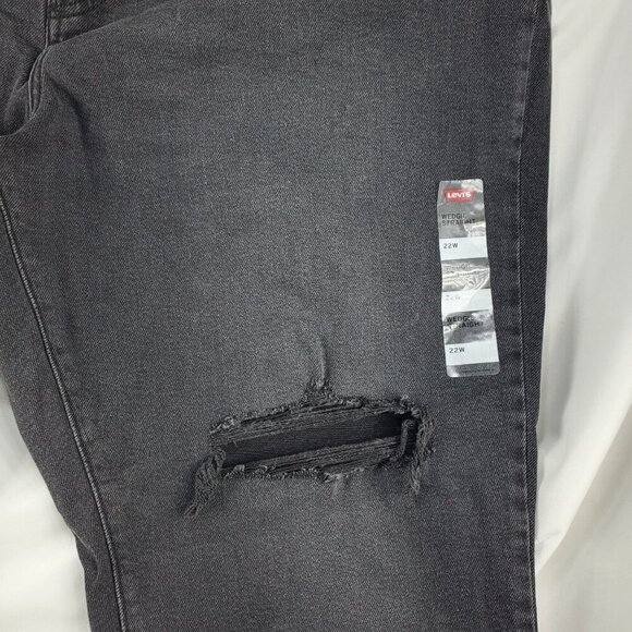 Levi's Women's Gray Straight Jeans Wedgie High-Rise Medium Wash Size 22W (A-1) - Picture 6 of 10
